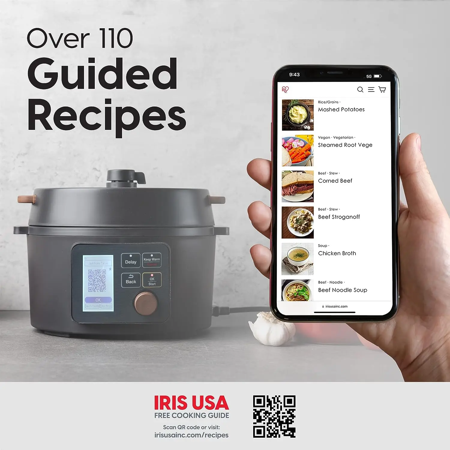 IRIS USA 3 Qt. 8-in-1 Electric Pressure Cooker, Slow Cooker, Rice Cooker,  Steamer, Sear & Sauté, Yogurt, Compact Multi-Cooker - AliExpress
