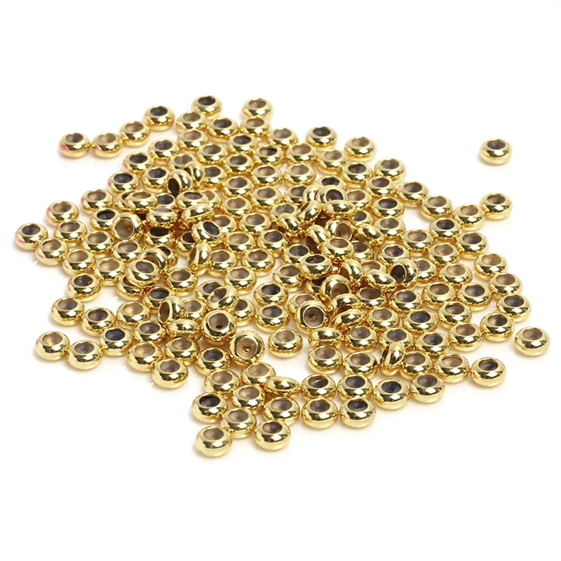 

20Pcs Brass Round Spacer Sliding Ball Beads Bracelet Rubber Smooth Spacer Stopper Crimp Beads Fit Bracelet DIY Jewelry Making