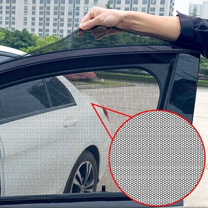 Car Window Sunshade 4PC Universal UV Protection Mesh Window Shade Anti-Mosquito Privacy Sun Visor for Car Side Windows