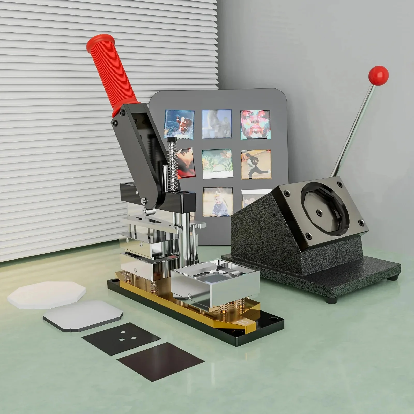 2x2 "2.5x2.5" คู่มือสแควร์ Custom Photo Kit ตู้เย็นเครื่องหมุนเครื่องตัดกระดาษและชิ้นส่วนแม่เหล็ก 1