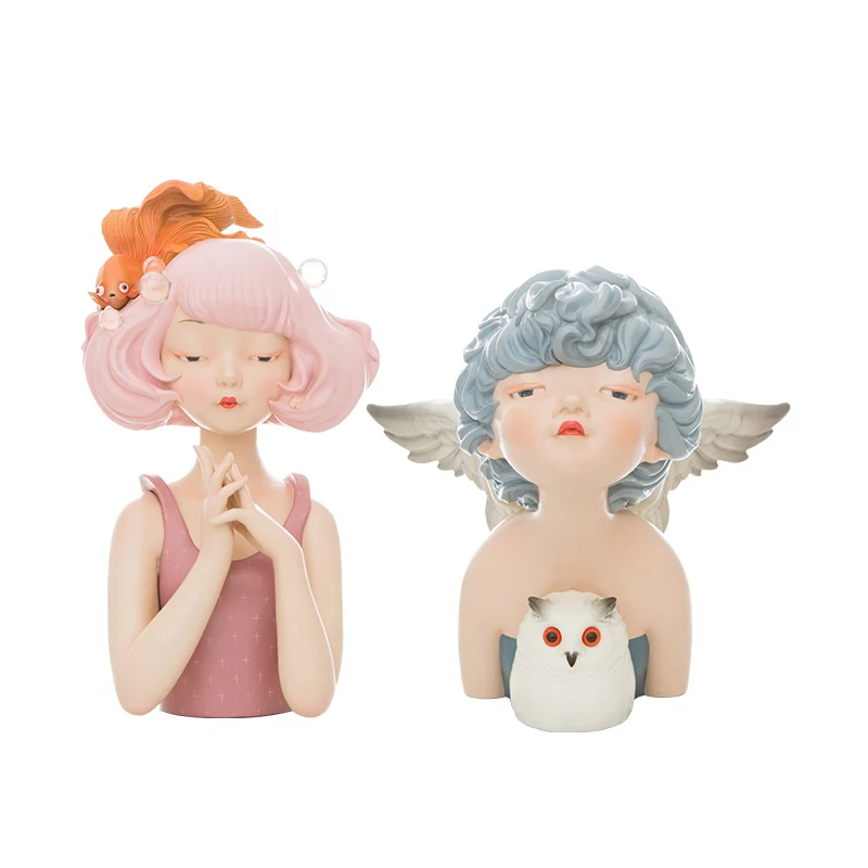 

Женская искусственная скульптура с искусственными лепестками, украшение для дома из поликамня, Рождественский и свадебный подарок для девушки M49