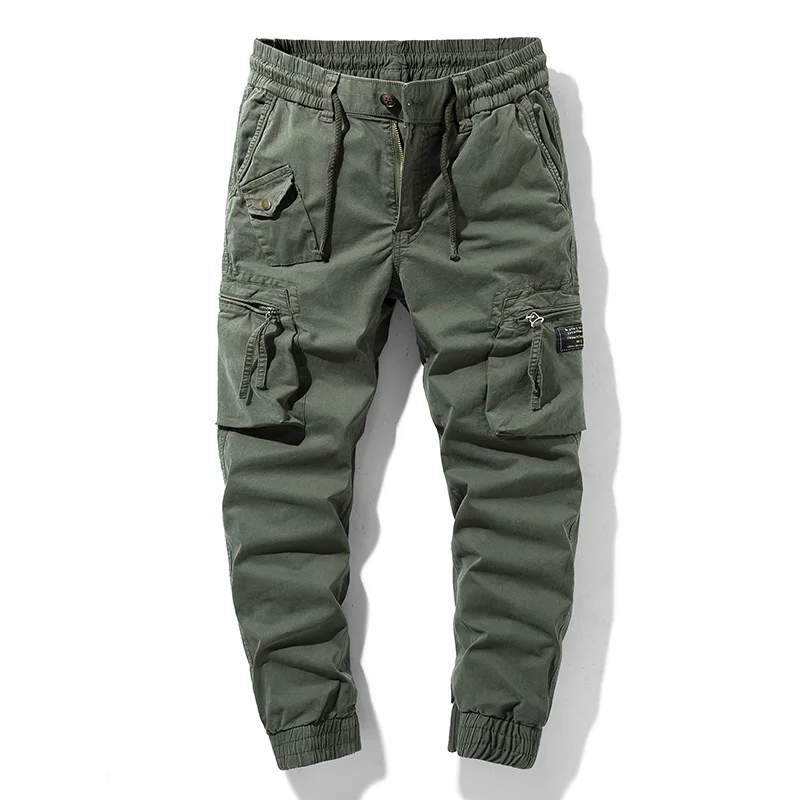 

2023 New Spring Men's Cotton Cargo Pants Clothing Autumn Casual Fashion Elastic Waist Quality Pantalones Tipo Cargo Pants Men