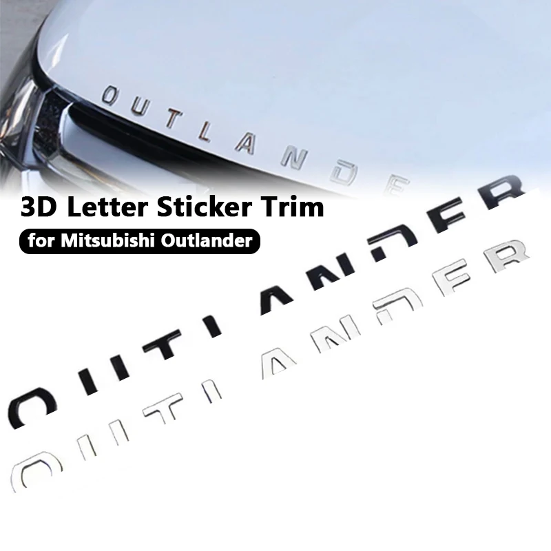 Car Stickers Car Window Stickers Car Window Trim Stickers Car Fender Emblem Badge Car Emblems Stickers Styling 3D Letters Hood Badge ABS Chrome For Mitsubishi Outlander Car Accessories