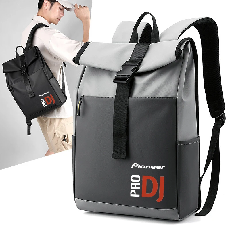 2023 Pioneer Pro DJ 배낭 남성용, 대용량 캐주얼 여행 가죽, 방수 멀티 포켓 배낭 노트북 배낭 