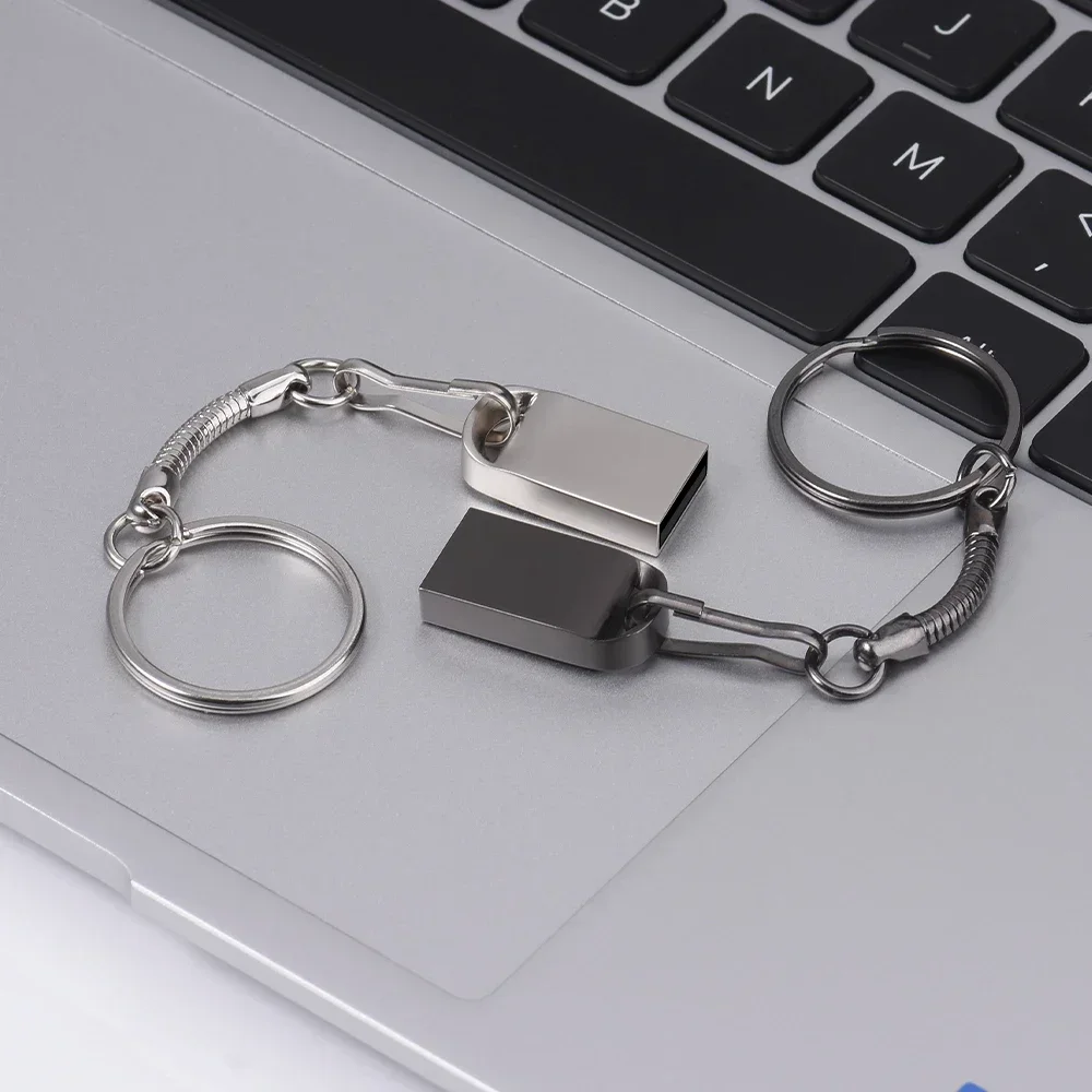 10 Chiavette USB 2.0 Da 64GB/32GB In Metallo Colorato, Personalizzabili Con Logo, Con Catena