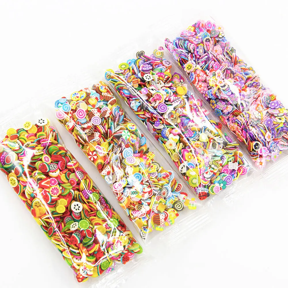 Mix Fruit Soft Clay Slime Animal Flower Slice Resin Filler 1000pcs Nail Art Epoxy Mold DIY Crafts Making polymer clay slices craft toys craft supplies