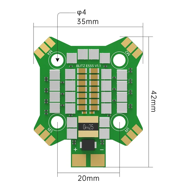 Iflight Blitz Mini E55s 4-in-1 Esc 2-6s With 20*20mm Mounting Hole For Fpv 5