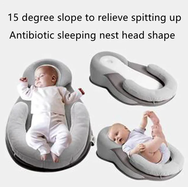 Baby Newborn Pillow Anti Roll Prevent Flat Head Infant Sleep Sweat