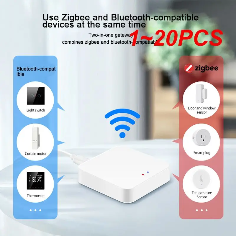 

1 ~ 20 шт. беспроводной шлюз Tuya, многорежимный шлюз ZigBee 3,0, умный шлюз Smart Life, приложение для дистанционного управления, работает с Alexa