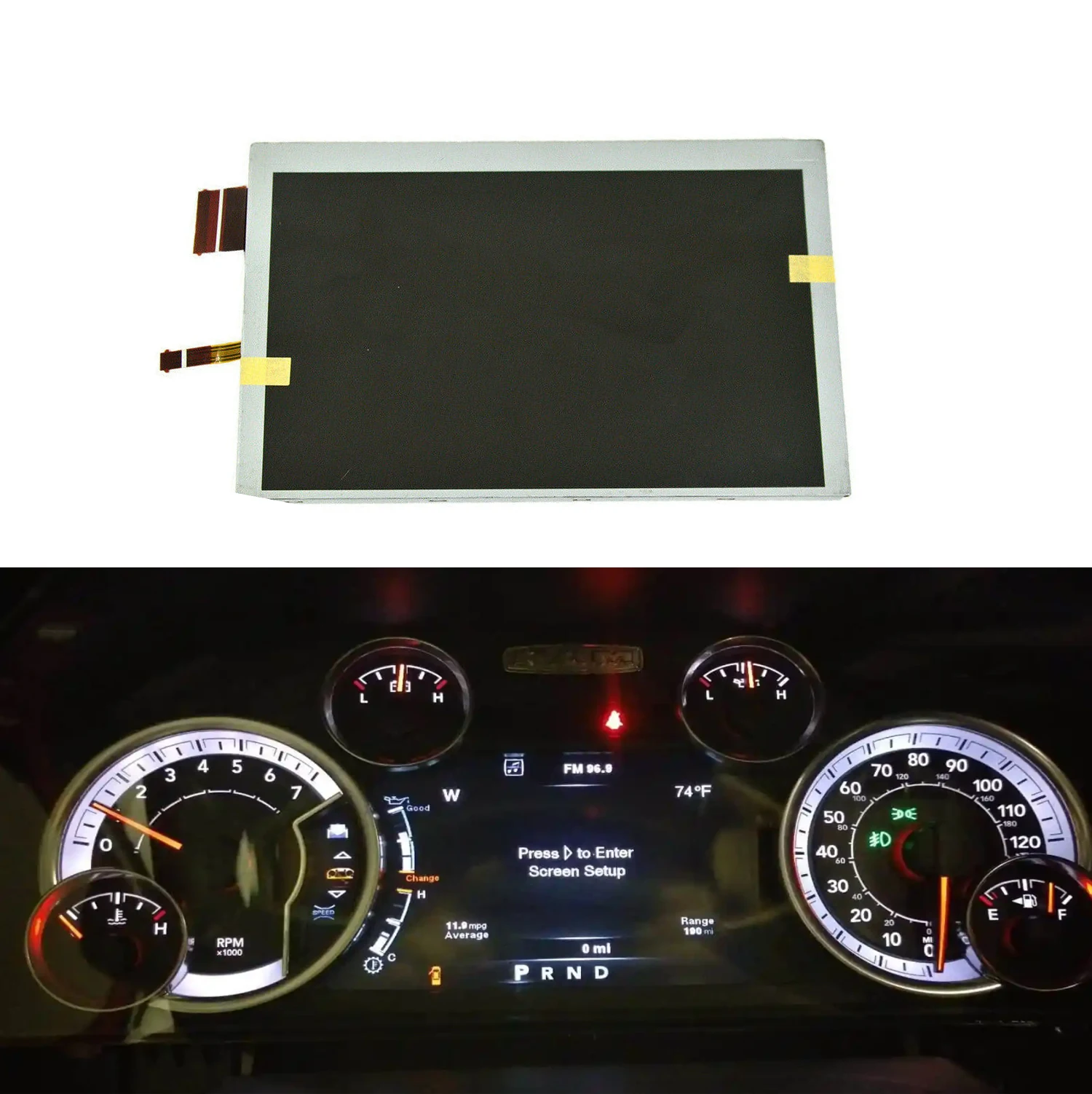 

P56045644AH New 7" Gauge Cluster LCD Screen Display for 2013-2019 Dodge Ram 1500 2500 3500 P56045644AF