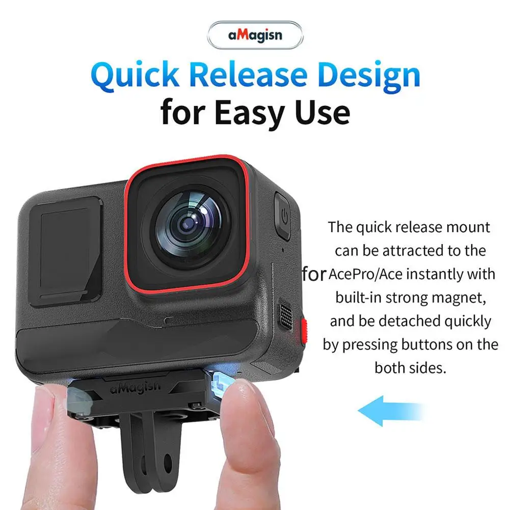 Insta360 Ace/Ace Pro 마그네틱 퀵 릴리스 베이스 브래킷 Insta360 스포츠 카메라 액세서리용 마그네틱 어댑터 라이딩 홀더