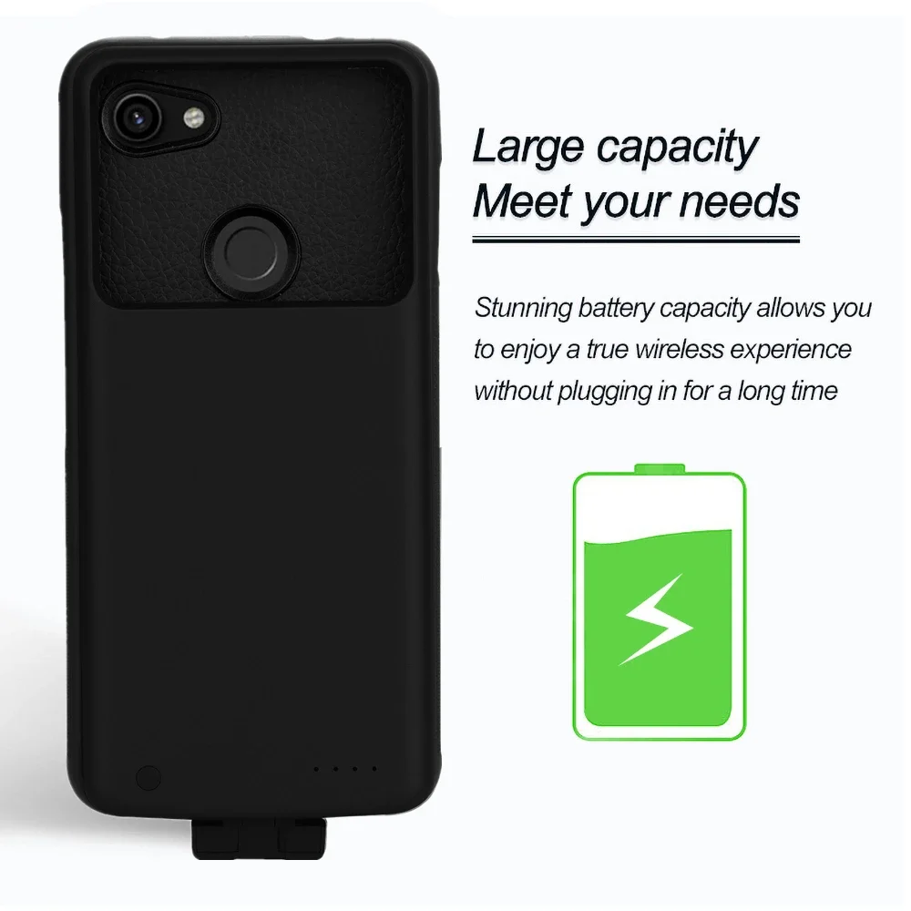 마그네틱 보조배터리 충전 커버, Google Pixel 3a XL용 외장 배터리 케이스, 5000mAh 휴대용 충전기 케이스