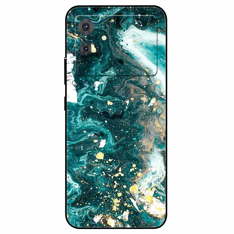 Floral Marble Silicone TPU Soft Phone Case with Cool Print Design