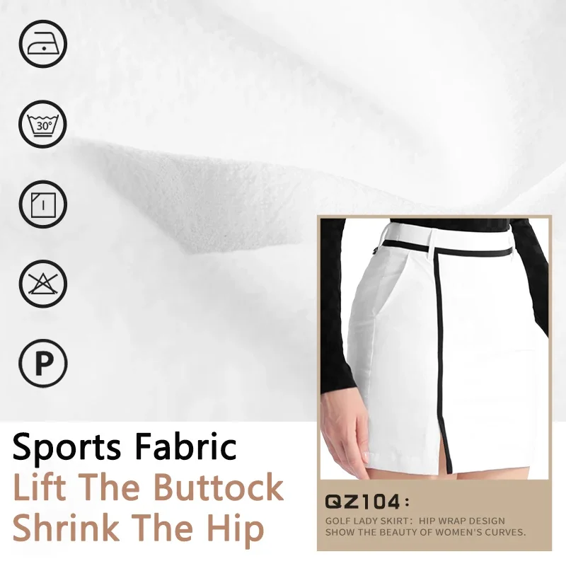 Autumn Pgm Golf Women's Short Skirt Sports All-match Pencil Skorts Lady High Waist Split Hip Skirt Fashion Outdoor Golf Clothing