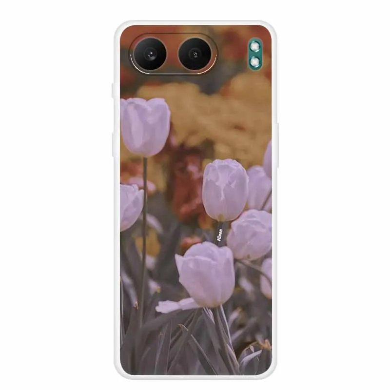 Clear Silicone Case with Landscape Flower Design - Soft TPU Back Cover