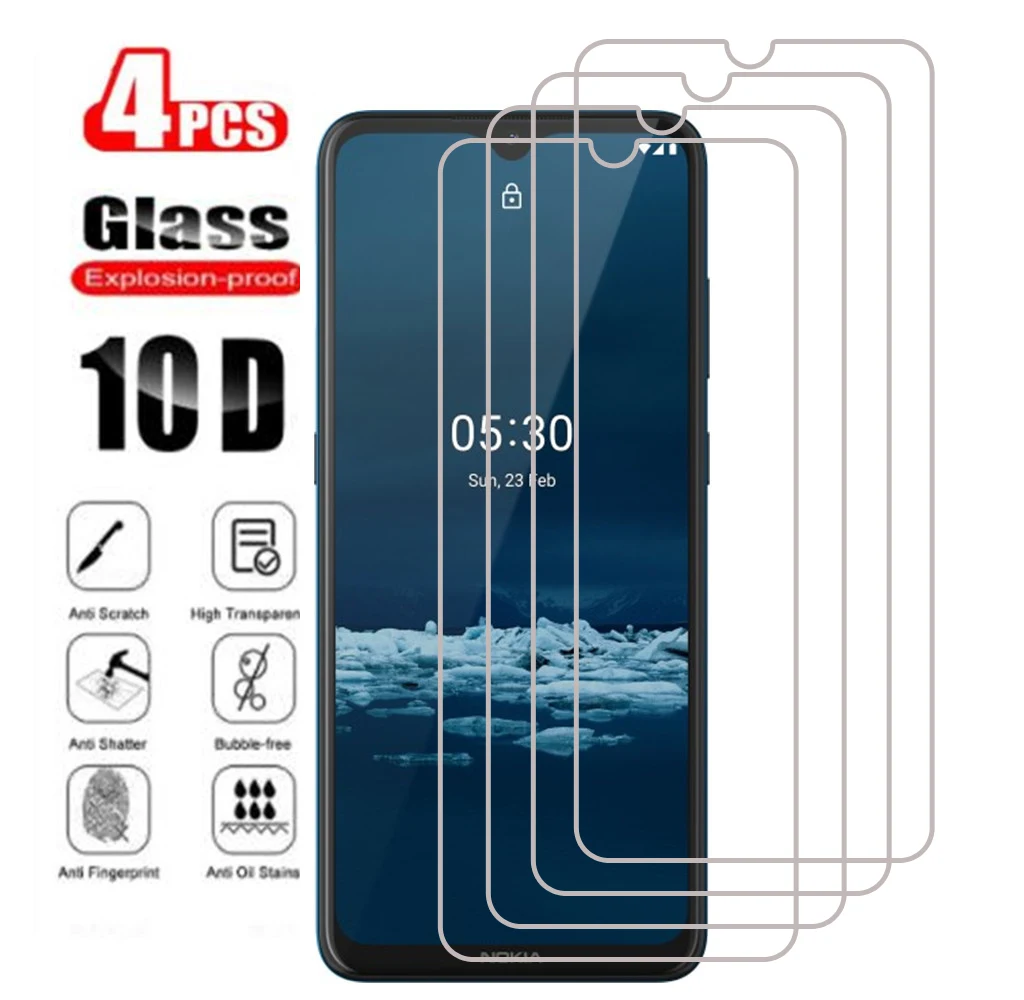 

4 шт. закаленное стекло для Nokia 1,4 1,3 2,4 3,4 5,3 5,4. 3 5G защитный чехол на C10 C20 G10 G20 X10 X20 Защитная пленка для экрана
