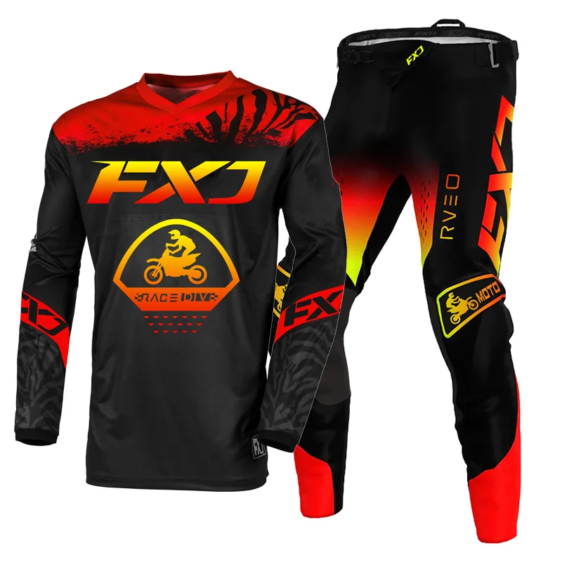 모토크로스 저지 팬츠 키트 노란색 여성용 레이싱 슈트 검정색 남성용 엔듀로 크로스 맞춤형 오프로드 슈트 레드 MX MTB MOTO 이름