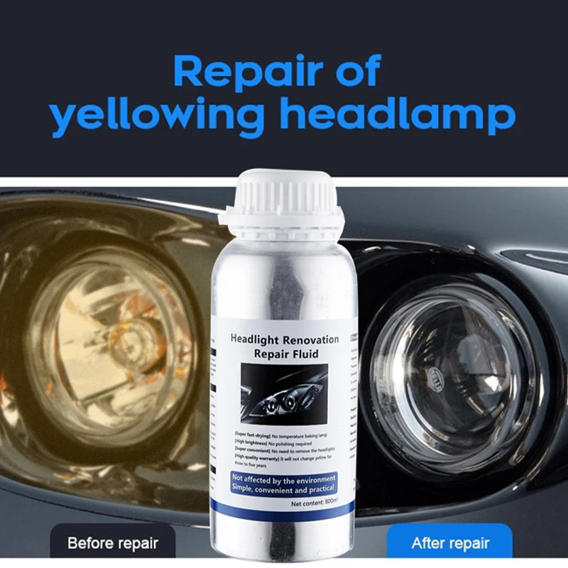 800ML Headlight Polishing Kit Headlights Liquid Polymer Repair