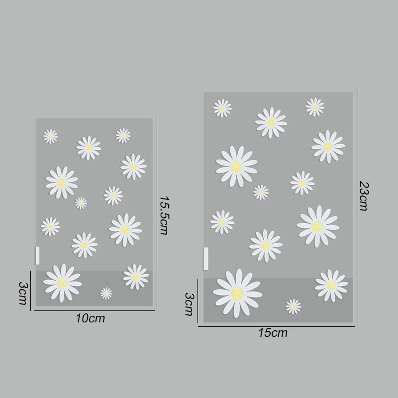 50/100pcs 데이지 사탕 가방 투명 꽃 쿠키 베이킹 포장 가방 결혼식 생일 파티 DIY 선물 포장 용품