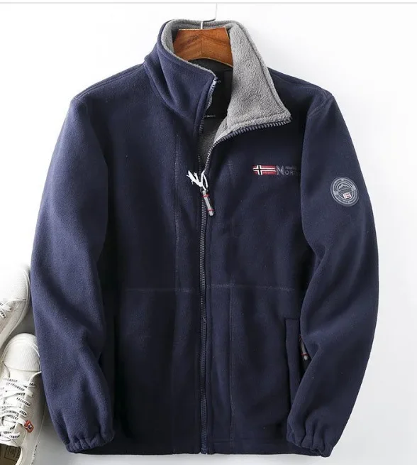 Customizable Plush Stand Collar Jacket - Tailor-Made Casual Coat