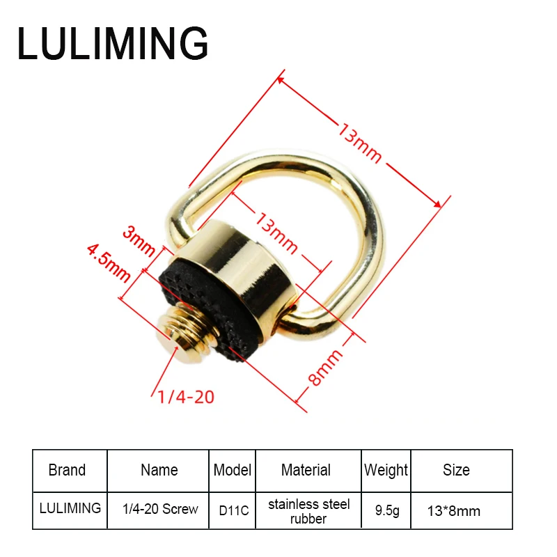 1/4 SLR Camera Shoulder Strap Screw Stainless Steel Quick Release Plate Ballhead Adapter 1/4 inch C-ring Photography Accessories camera shoulder strap