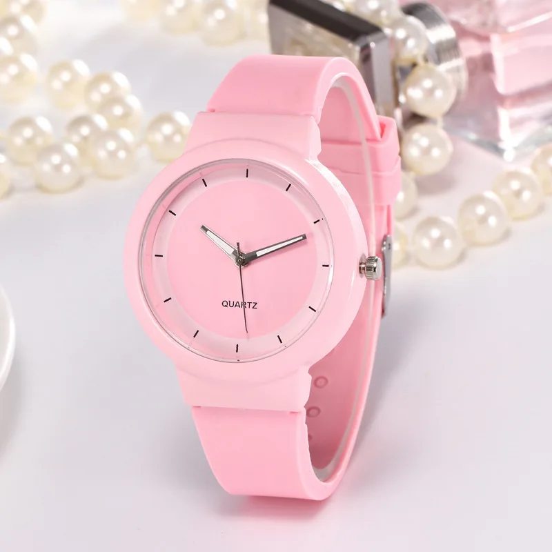 WhiteWatchesWomenFashionSiliconeBandAnalogQuartzWristWatch