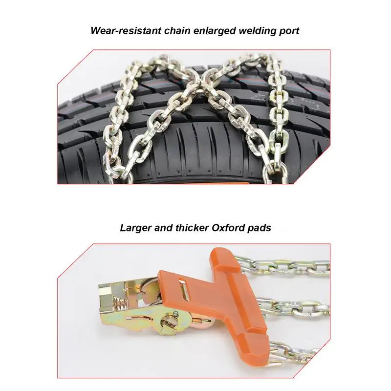 Tire Chains For Trucks Anti-slip SUV Tire Traction Chain Steel Light Trucks Automobile Wheel Ice Chains Tight Link Structure