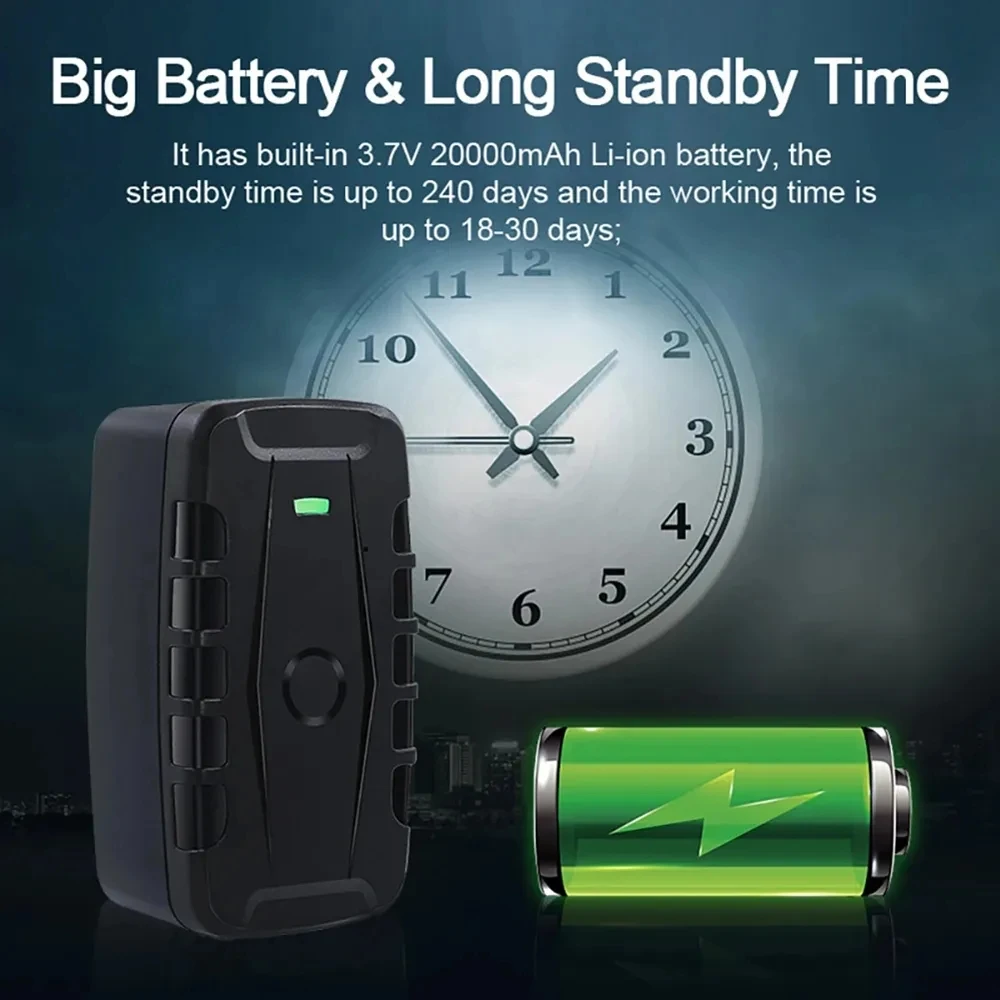 Car GPS Tracker 20000mAh 240 Days Long Standby TK918 Waterproof Vehicle Tracking Device Magnets Drop Shock Alarm