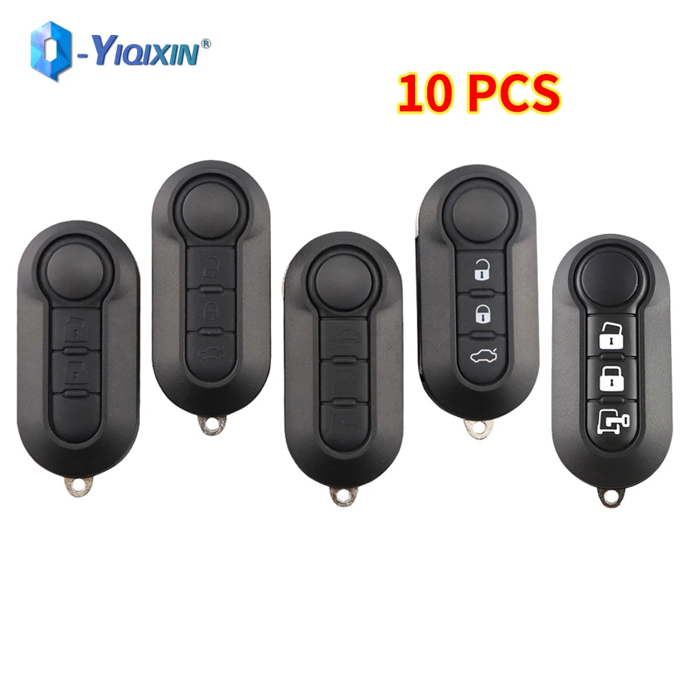 YIQIXIN 10X Flip Key Cover Case For Fiat 500 Panda Punto Bravo Ducato Car Remote Shell Pad For Peugeot Boxer For Citroen Jumper