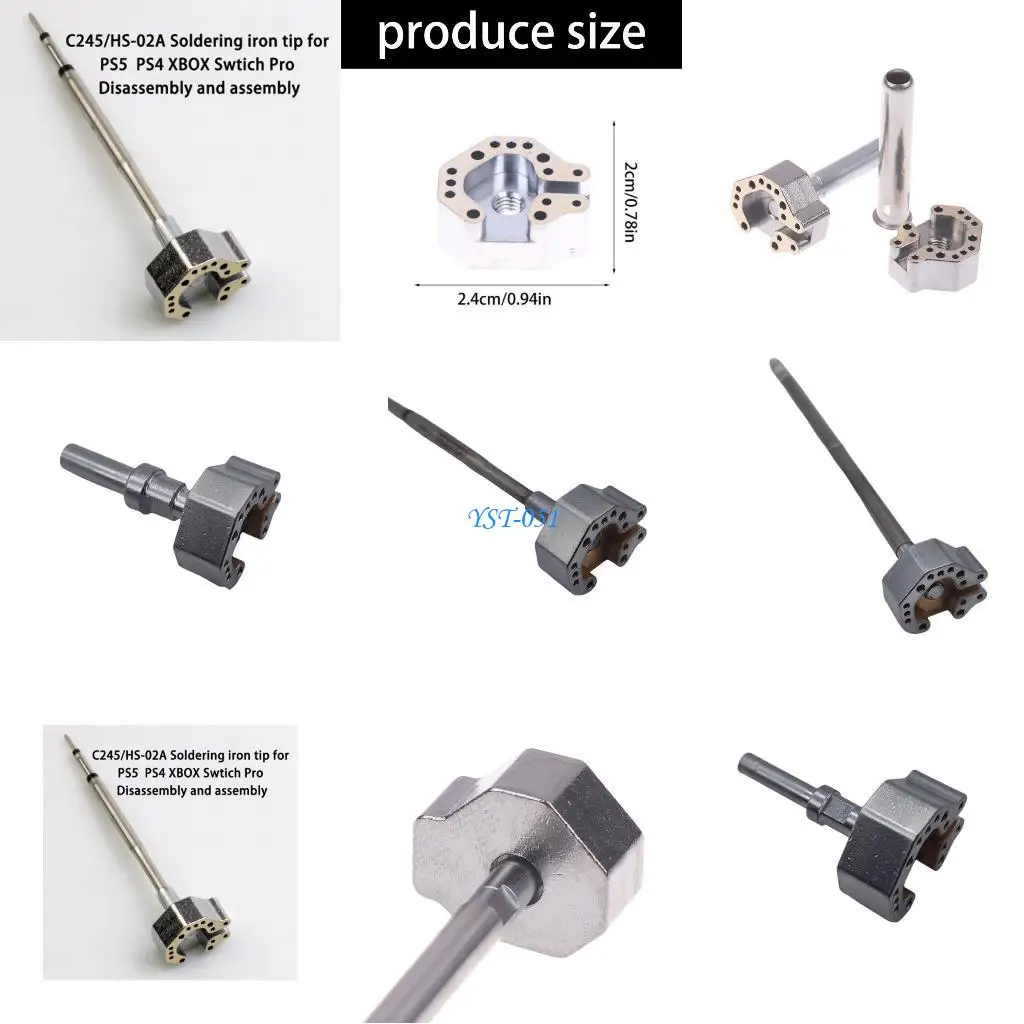 E15A Compact Soldering Iron Head 3 Heat Setting Joystick Repair Tool Metal Construction