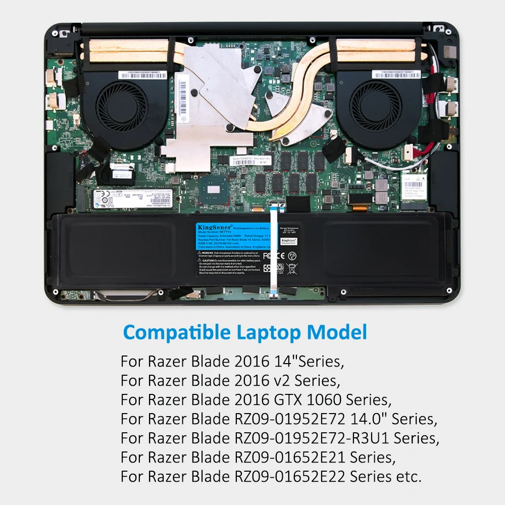 Bateria Portátil para Razer Blade 2023 14 Série v2 Rz090195 Rz09-0165 Rz09-01953e72 Rz09-01953e71 Rz09-01952e31 Kingsener-betty4 - Imagem 2