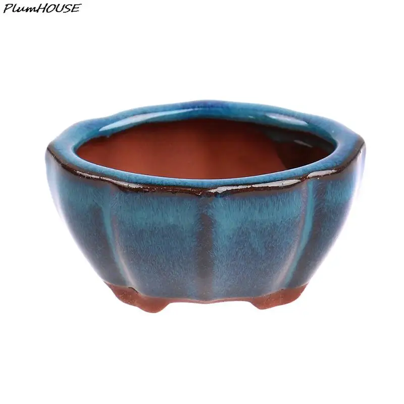 1pcs Creative Chinese Style Bonsai Flowerpot Ventilate Purple Sands Ceramic Craft Plant Pot Planter For Home Office