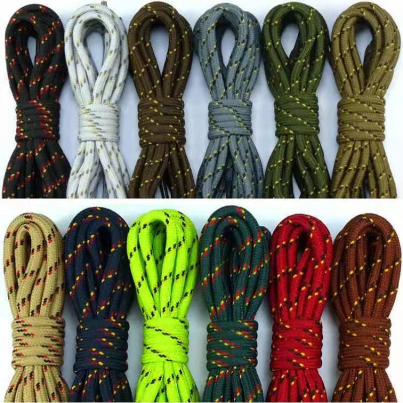 

Polyester Lace round Thick0.5cm Hiking Shoes with Athletic Shoe Laces High-Top Three-Color Shoelaces