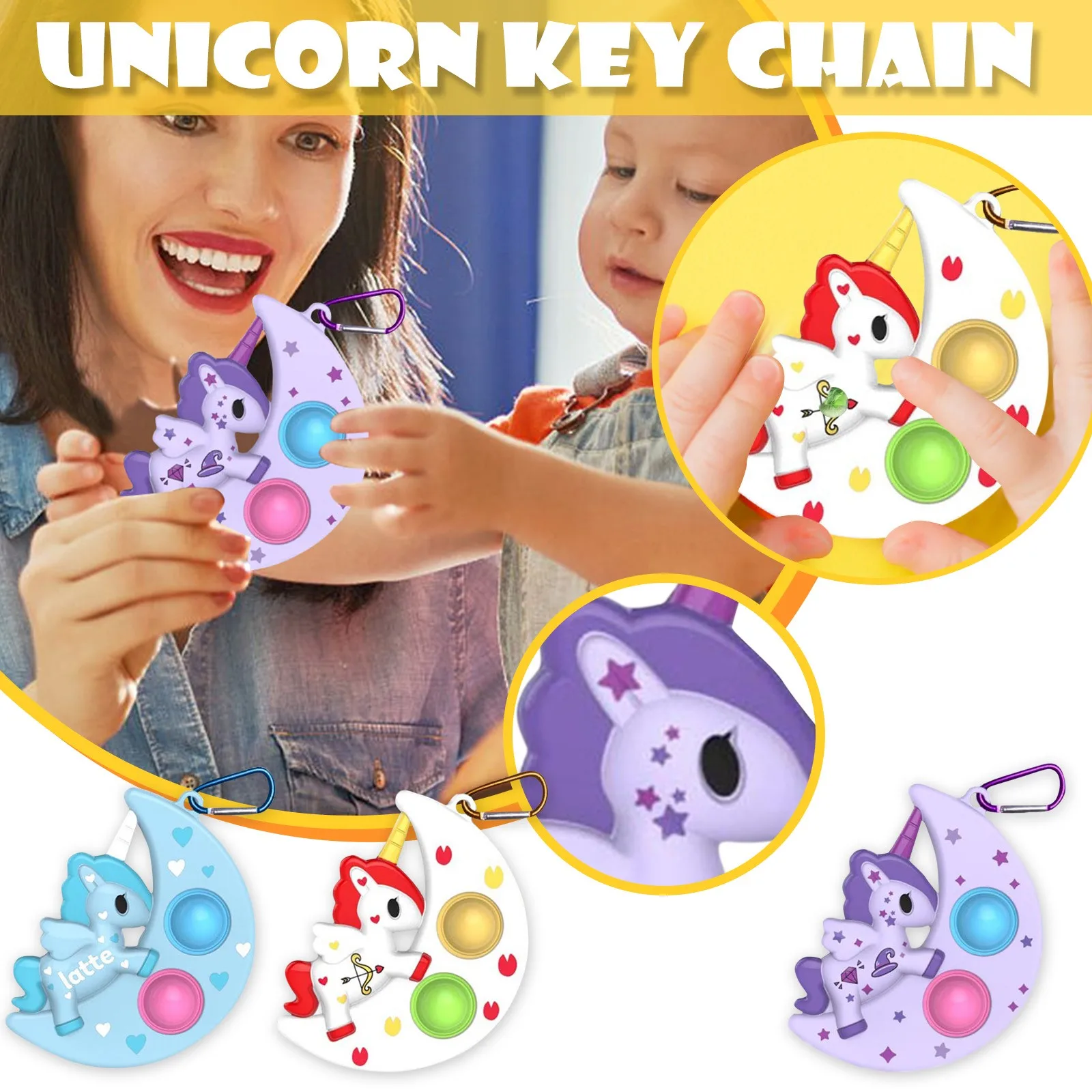 Mini pop Fidget Toy il suo semplice portachiavi fossetta Antistress