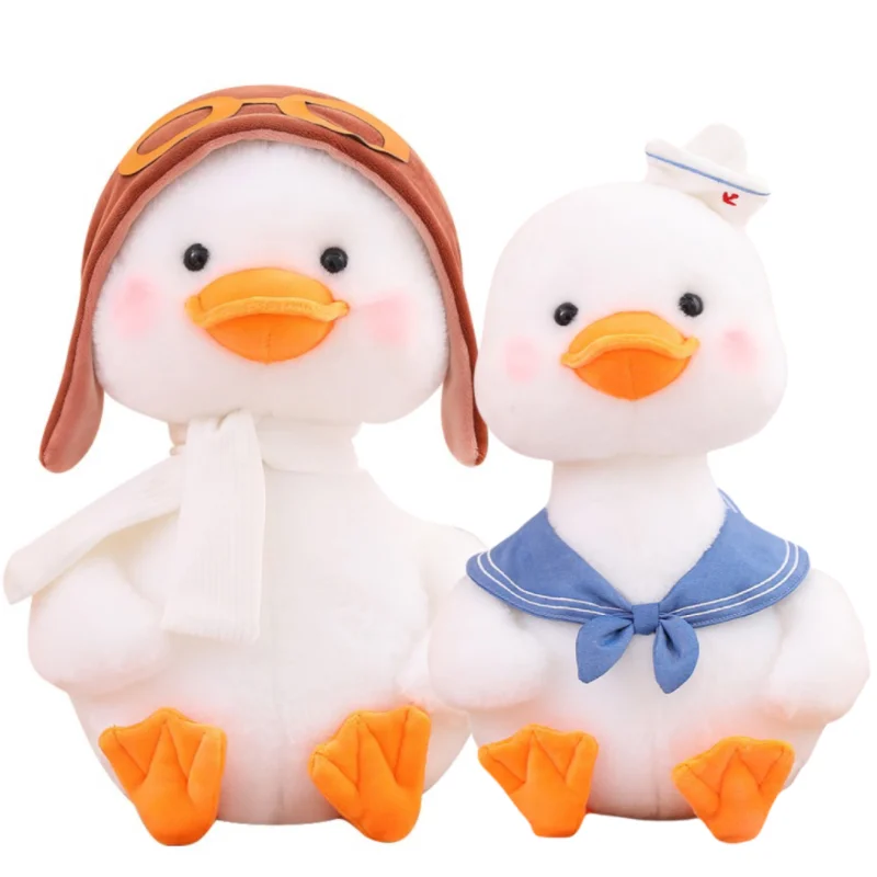 25/40/55cm Funny Sunny Duck Hug Soft Stuffed Animal Plushie Decoration Dressing Pilot Long Pillow Cute Gifts For Kids Birthday [предзаказ] jyp shop stray kids 3rd fanmeeting pilot skzoo character gel pen