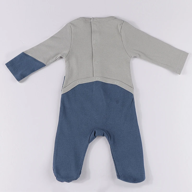 Baby romper kinder kleidung lange ärmeln rippen baby overalls zwei colorblock junge und mädchen kleidung footies sommer/frühling strampler – Detail 11