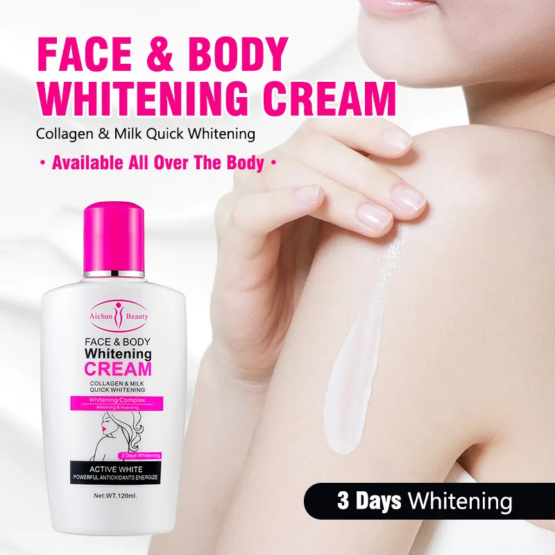 120ml Collagen Milk Bleaching Face Body Cream Skin Body Moisturizing Breast Brightening Moisturizing Lotion for Light Skin