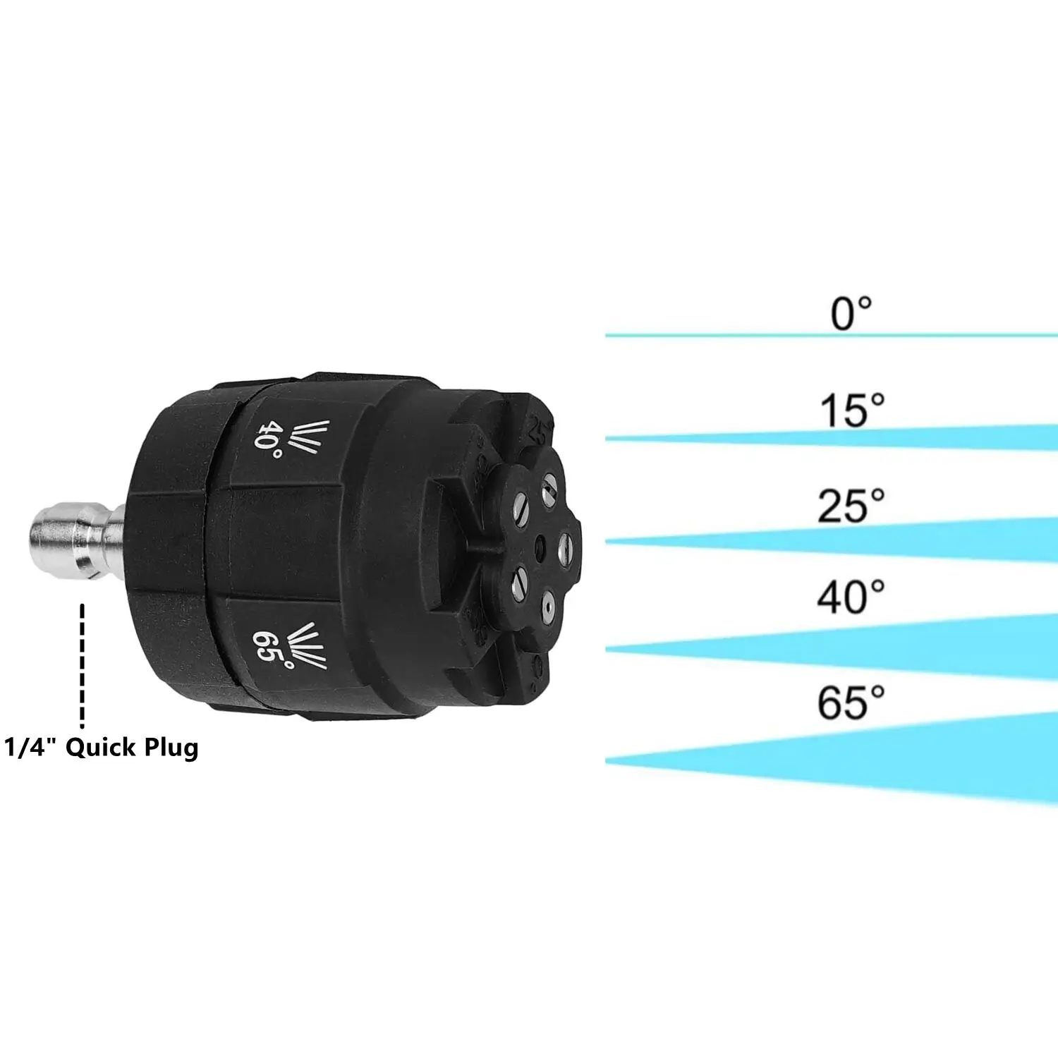 High Pressure Washer 5 Spray Angles Water Nozzle With 1/4" Quick Plug 2