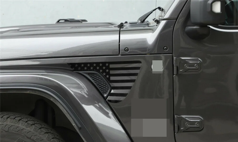 

2pcs/set Sticker Black Fender Flag For Jeep Wrangler JL/JT Gladiator 2018-2020 Leaf Sticker Brand New High Quality Hot Sale