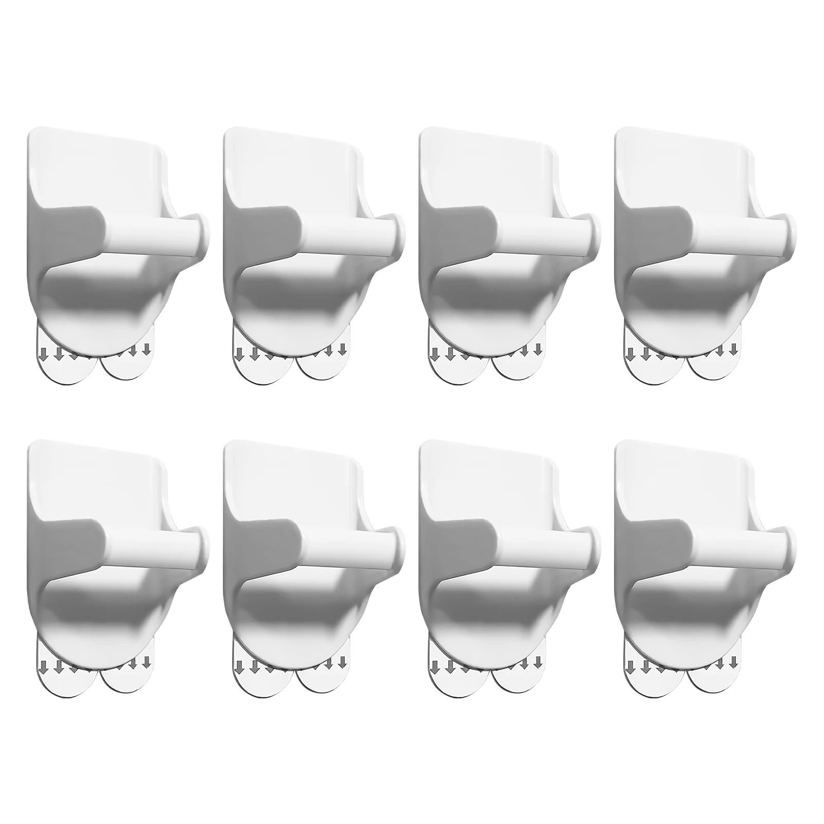 

8pcs Universal Removable Adhesive Easy Install Bathroom White ABS Plastic Cabinet Wall Mounted Spray Bottle Holder Space Saving