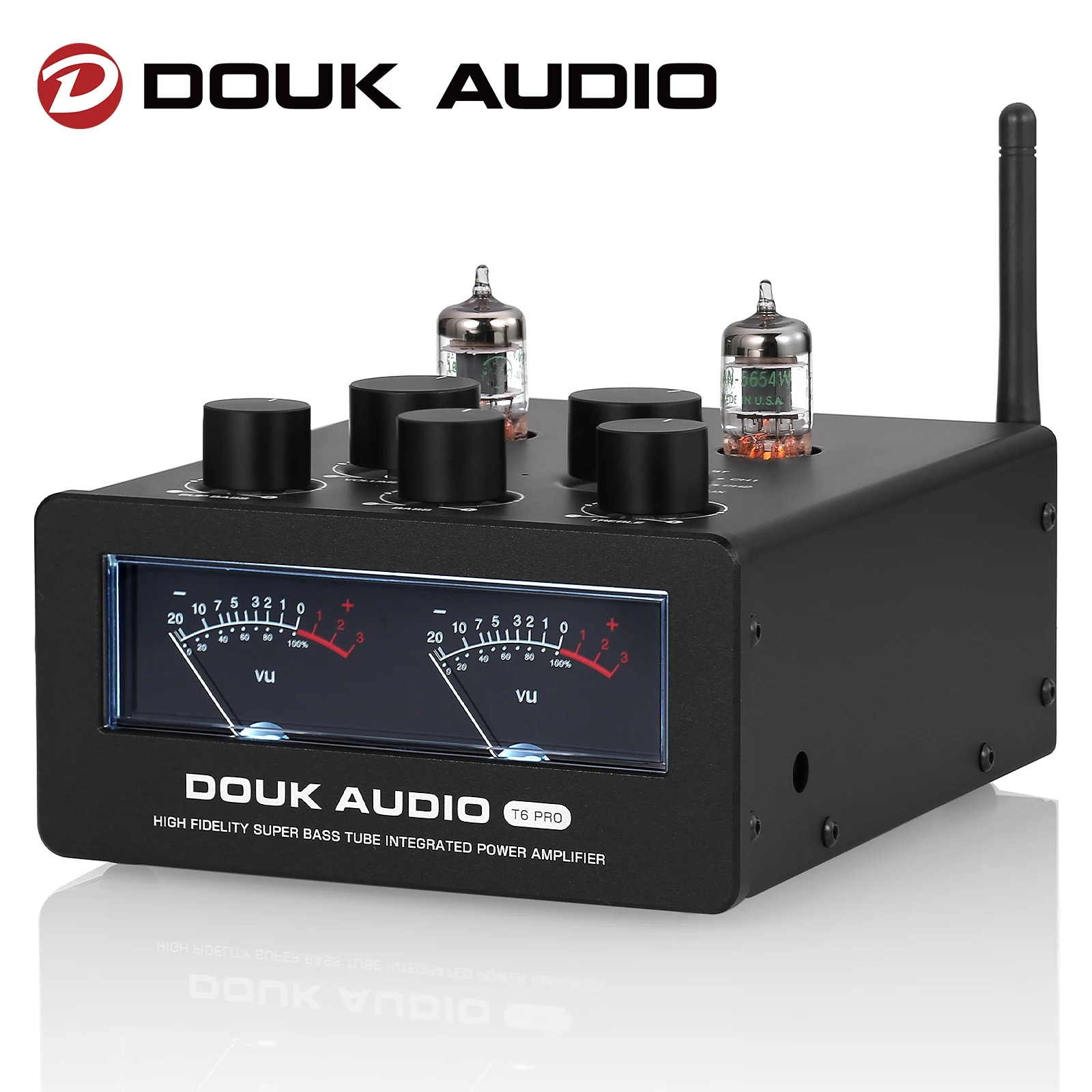 

Douk Audio T6PRO HIFI TPA3255 Tube Amplifier Bluetooth JAN5654 Vacuum Tube Power Amp 300W+300W with VU Meter