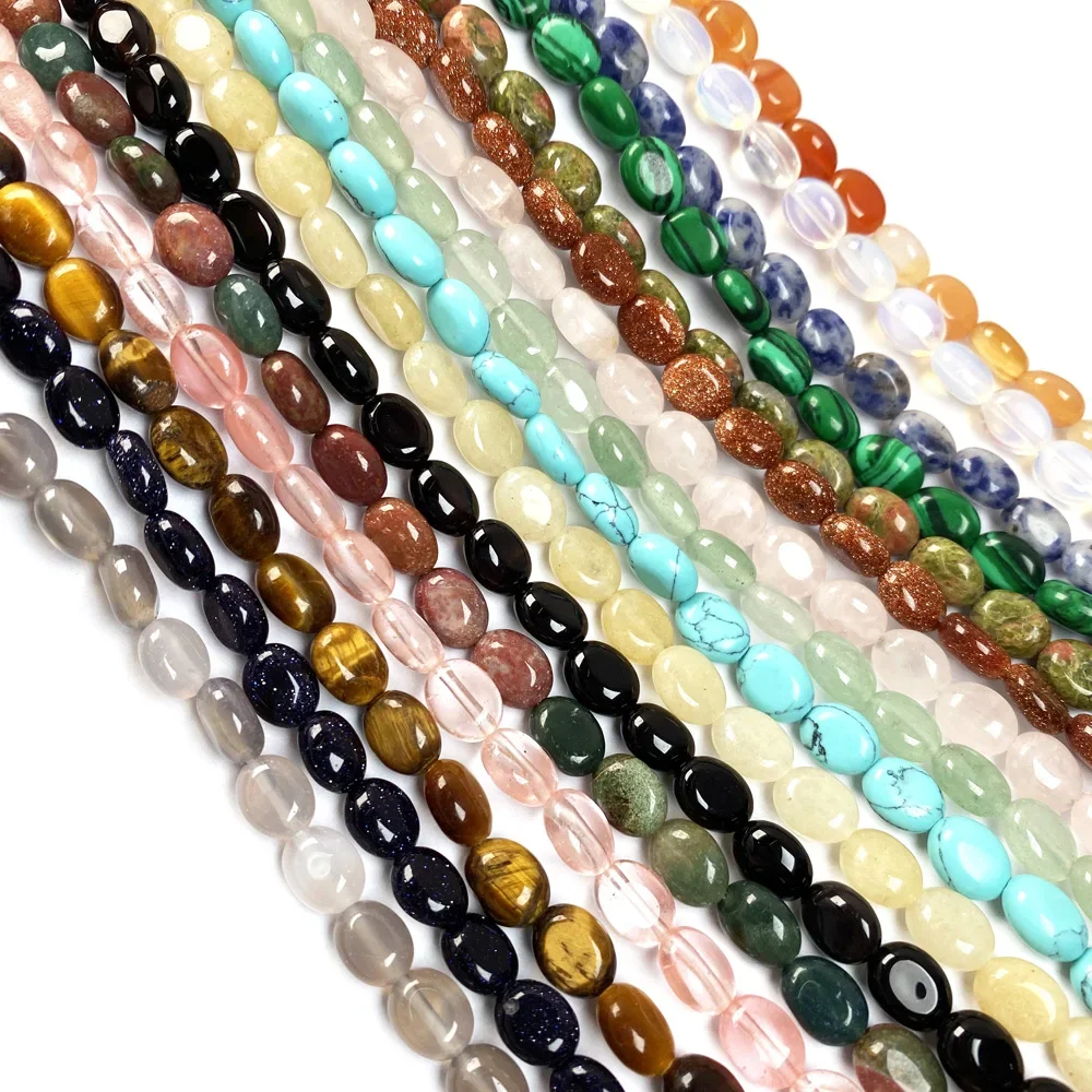

Natural Stone Oval shape Glossy beads crystal Semifinished Loose beads For jewelry making DIY Necklace Bracelet Accessories
