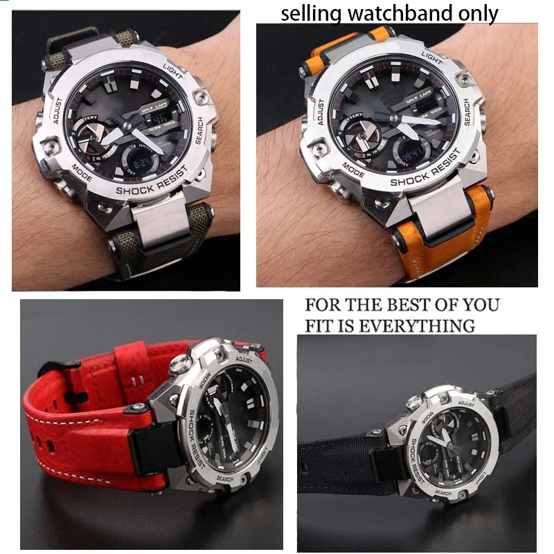 Supreme　CASIO G-SHOCK G-STEEL 5657 Convex Leather Watch Band For Casio 5657 Gst-b400 Series