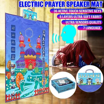 Hot Sale Child Educational Prayer Rug Islam Carpet Muslim Mat Electronic Interactive Prayer Rug Worship