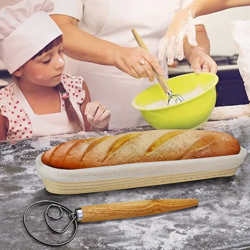 Baguette Banneton Sourdough Starter Kit Sourdough Bread scraper mixer Baking Supplies Accessories Gadgets Pastry Kitchen Tools