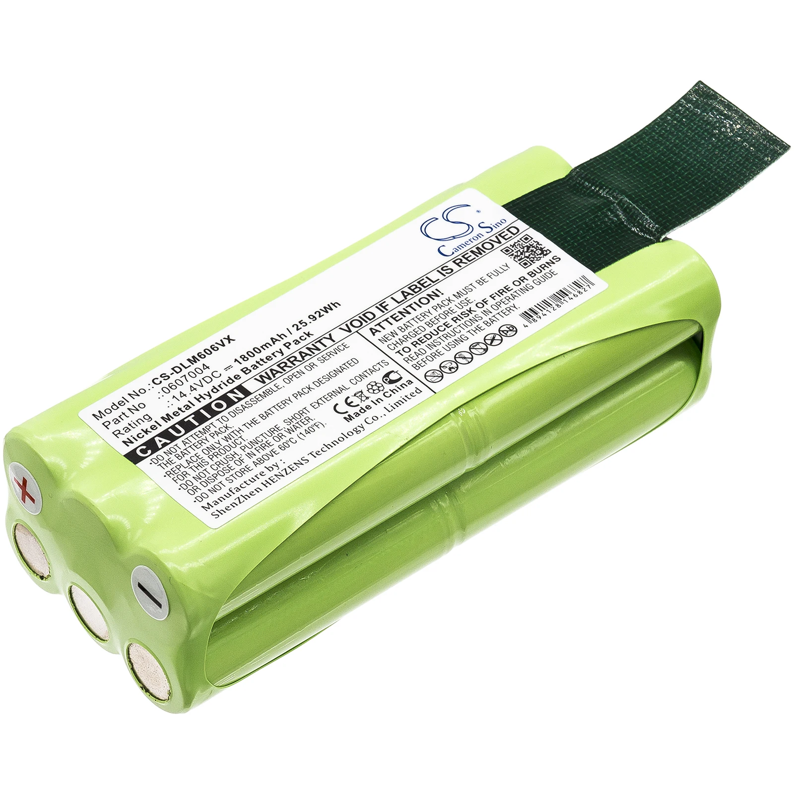 

Ni-MH battery for Dirt Devil Vacuum,14.4V,1800mAh,Libero M606, Libero M607, M612