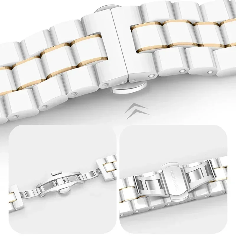Elegant 18mm Ceramic Strap Women's Bracelet Wristband