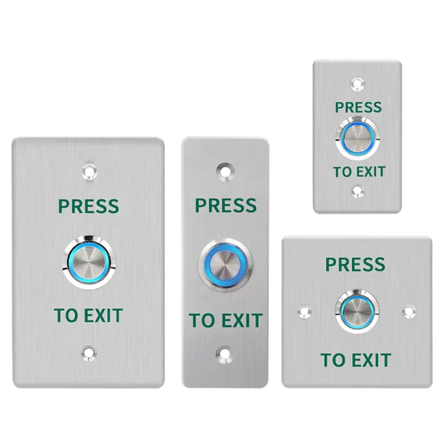Waterproof Door Push Exit Button Gate Release Switch Opener COM NC NO LED Backlight For Door Access Control System Entry Outdoor 6