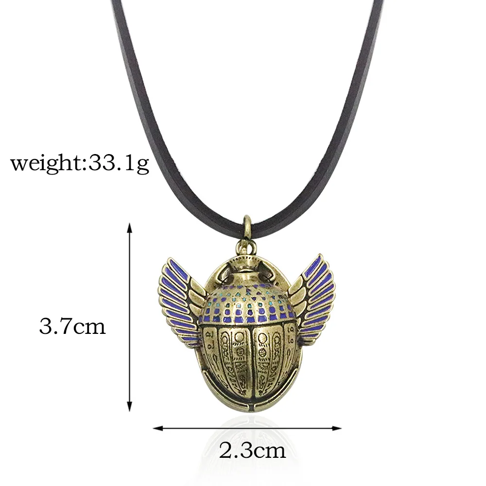 Hot Sale Moon Knight The Scarab Pendant Necklace Marc Spector Compass Movable Wings Ancient Egypt Amulet Necklaces for Fans Cosp 6