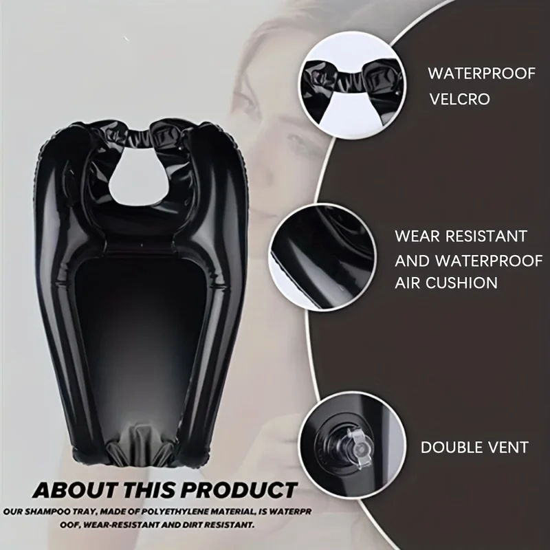 Inflatable shampoo basin 1pc Mobile Wash Sink Inflatable Salon Hair Portable Shampoo Basin Inflatable Shampoo Basin for Elderly Disabled Injured Pregnant